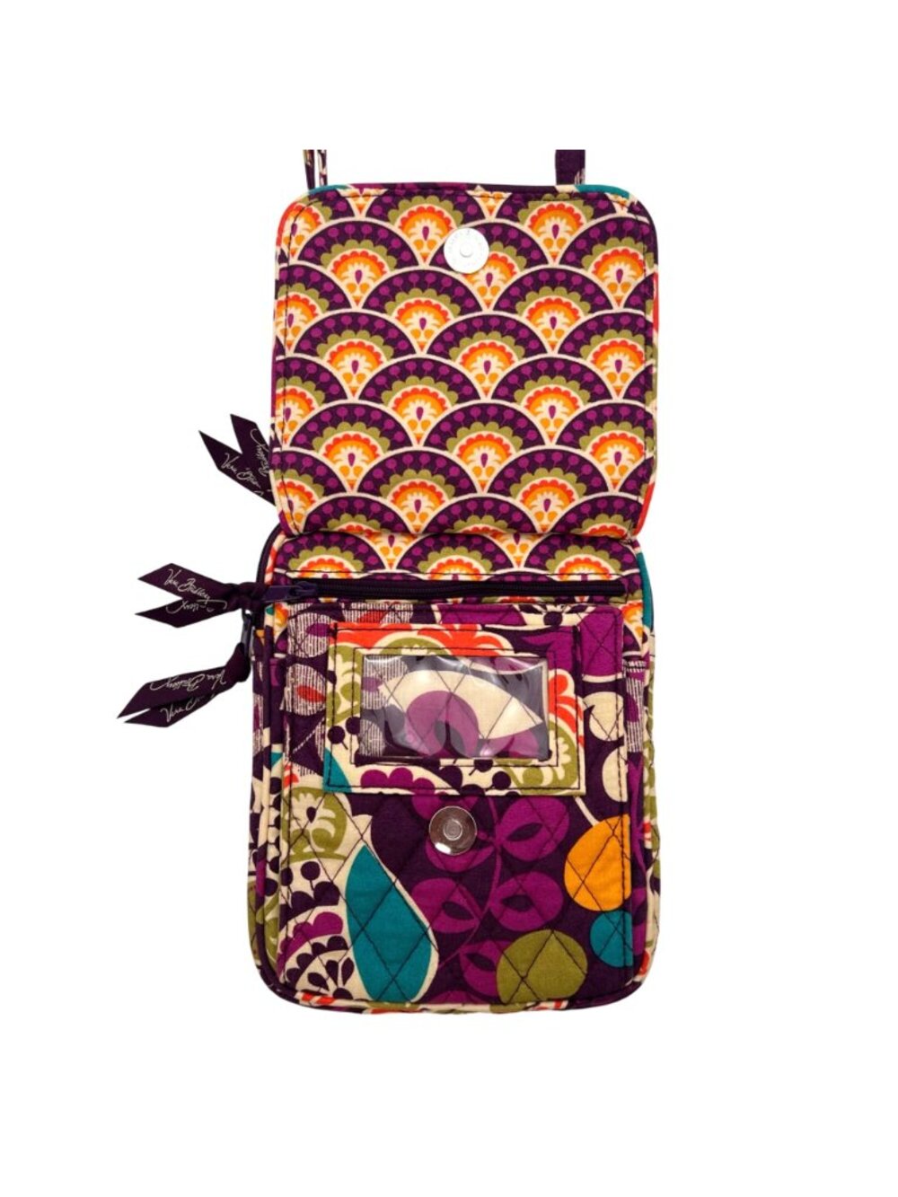 Vera Bradley Crossbody Bag Quilted Cotton Adjustable Strap Multiple Compartments - Picture 3 of 15